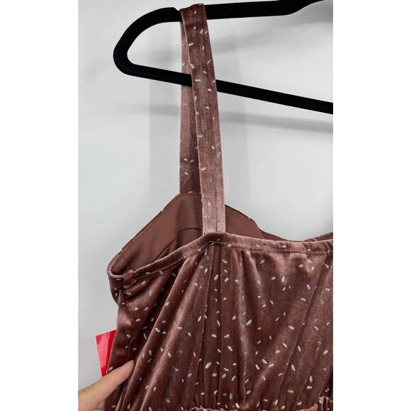 Speechless Juniors Womens Soft Velvet Champagne Silver Dress Medium NEW - Picture 12 of 12
